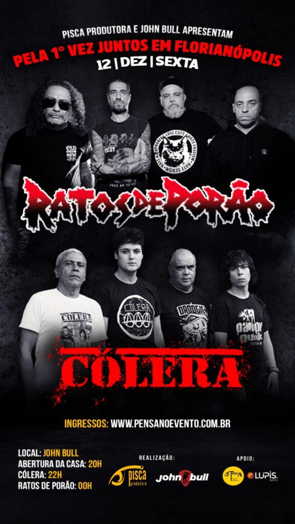 Ratos de Porão e Cólera fazem história em Floripa com show conjunto inédito 2