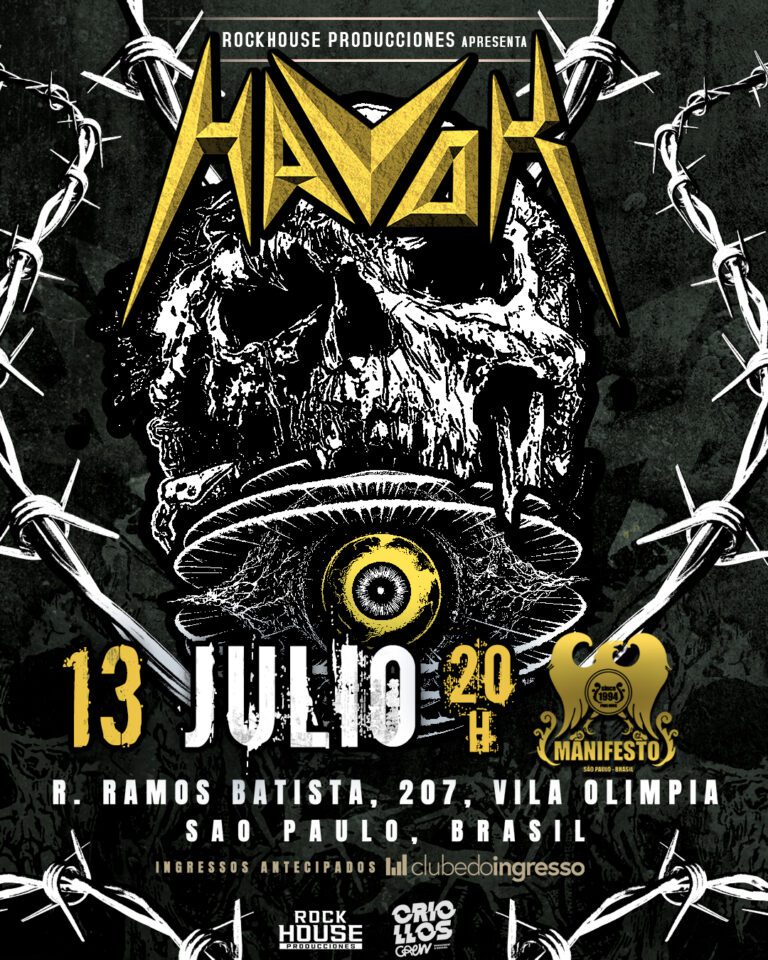 Havok, cultuada banda da nova onda do thrash, volta a São Paulo no Dia Mundial do Rock!